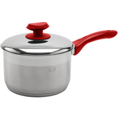 Red Stockpots Professional Chef’s 18/10 Sauce Tri-Ply Capsule Base Bakelite Handle