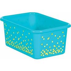 Kid's Room Teacher Created Resources Teal Confetti Small Plastic Storage Bin, Pack of 6 TCR20893BN