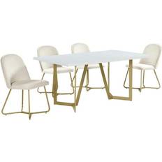 Best Quality Furniture 5pc Cream Dining Set