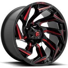 17" - Red Car Rims Fuel Off-Road Reaction D755 Wheel, 20x9 with 5 on 5.5/5 on 150 Bolt Pattern