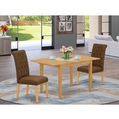 Dining Sets East West Furniture NOBR3-OAK-18 3Pc Dining Set