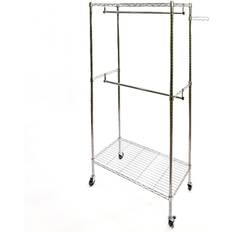 2 tier clothing rack 2-Tier Rolling Garment