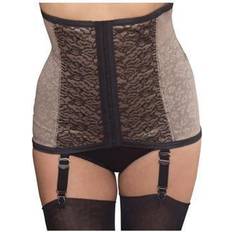 Women Corsets Rago Waist Cincher with Garters - Mocha Black