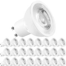 Gu10 led bulbs Luxrite MR16 GU10 Spotlight LED Bulbs Dimmable 4000K Cool White 500 Lumens Enclosed Fixture Rated 24-Pack