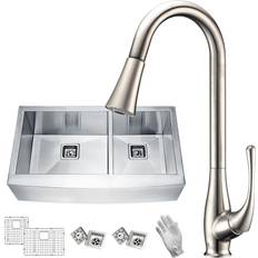 Stainless steel farmhouse sink Anzzi Elysian Stainless Steel 36" Farmhouse