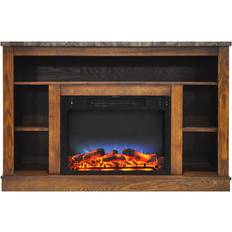 Cambridge Fireplaces Cambridge 47' Width 47 in. Electric Fireplace a Multi-Color LED Insert Walnut Mantel