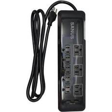 Surge Protectors Sanus SA-PS82-B1 Surge Power Strip w/8 Outlet 2 usb ports