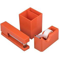 Orange Desk Tape & Tape Dispensers Jam Paper Dispenser & Pen Holder Trio Kit