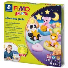 Pink Polymer Clay Staedtler Fimo Kids "Dreamy-Pets" Play and Modelling Set, Especially Soft Modelling Clay, exciting Child-Friendly Projects Promote fine Motor Ski