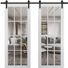 SartoDoors Sturdy Double Sliding Door Clear Glass (x)