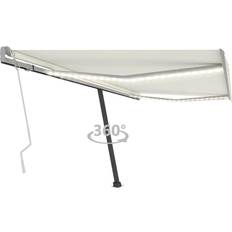 Beige Patio Awnings vidaXL Manual Retractable Awning with Cream