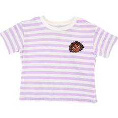 Brown T-shirts Girl's encanto embroidered striped shirt