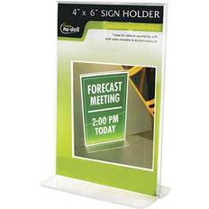 Clipboards & Display Stands Clear Plastic Sign Holder, Free-Standing, 4 X 6