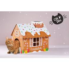 Lekstugor på rea Puckator Cardboard Cat Den Playhouse Christmas Gingerbread House