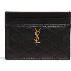 Saint Laurent Gaby YSL Quilted Lambskin Card Case - NERO