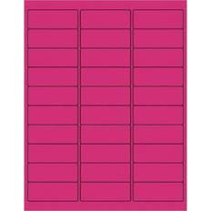 Pink Labels Tape Logic Removable Rectangle Laser Labels 2 5/8x1 Fluorescent