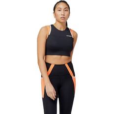 New Balance Woman Underwear New Balance Women's Shape Shield Crop Bra in Orange Poly Knit