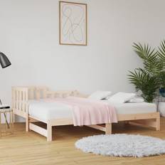 vidaXL Utdragbar Dagbädd 2x80x200 cm Massiv Furu Soffa 3-sits