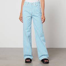 Blanco Pantalones vaqueros Ganni Stripe Denim Magny - Bright White