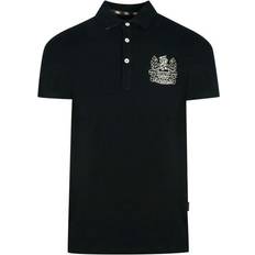 Aquascutum Aldis Crest Chest Logo Polo Shirt - Black