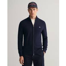 Blauw Vesten Gant Cotton Full Zip Cardigan - Blauw