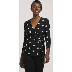 Anne Klein Tops Anne Klein Dot Faux Wrap Top