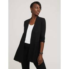 Anne Klein women's peplum long cardigan black