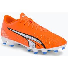 Polyurethane Soccer Shoes Puma Ultra Play FG/AG M - Ultra Orange/White/Blue Glimmer