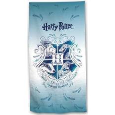 Licens Harry Potter badehåndklæde Blåt Hogwarts logo 70x140 cm 100% Blød bomuld