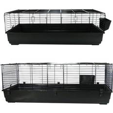 Pets Little Friends Extra large indoor rabbit cage hutch 140cm black tier guinea pig