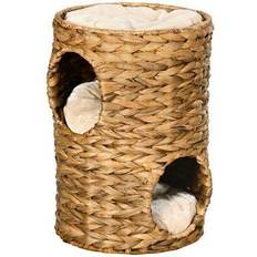 Pawhut 47cm Cat Barrel Tree for Cats with 2 Cat Houses, Tower