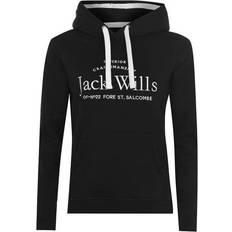 Jack Wills Hunston Graphic Logo Hoodie - Black