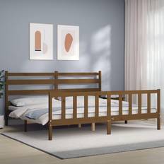 vidaXL Honey Brown Bed Frame 200 x 200 cm