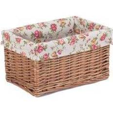 RED HAMPER Double Steamed Garden Rose Lined Willow Storage Basket