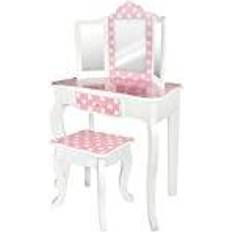 Pink and White Polka Dot Dressing Table 63 x 100 x 29 cm