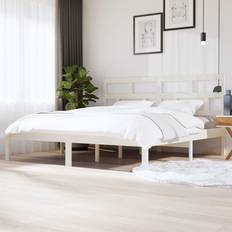 vidaXL white, 200 Solid Wood Pine Bed Frame