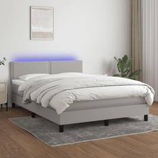 vidaXL mit Matratze 140x200 cm Grau Boxspringbett