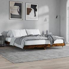 Beds & Mattresses vidaXL Bed Frame without Mattress 120x200 cm Smoked Oak