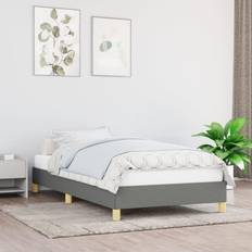 Lits et Matelas vidaXL Cadre À Lit Gris Foncé 90x190 cm Tissu Dark Grey