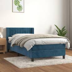 Blau Betten vidaXL mit Matratze Dunkelblau 80x200 cm Boxspringbett