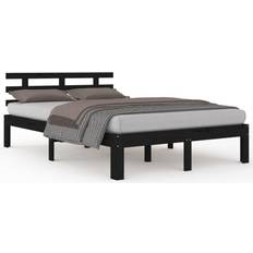 Senger & Madrasser vidaXL black, 150 Solid Wood Bed Frame