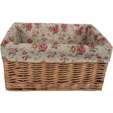 RED HAMPER Double Steamed Garden Rose Lined Willow Storage Basket