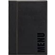 Trendy Menu Holder Freestanding Rectangular 24 x 0.4 x 34 cm Black