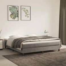 160cm Letti vidaXL Giroletto A Molle Con Materasso Grigio Chiaro 160x200 cm Velluto Cod Mxl 36614 Letto Continentale