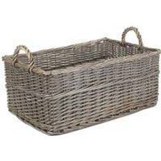 Brown Baskets RED HAMPER Shallow Antique Wash Unlined Basket