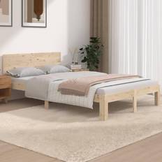 Letti e Materassi vidaXL Giroletto In Legno Massello 120x190 cm Small Double - Marrone