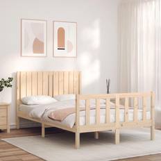 vidaXL Brown Bed Frame with Headboard 120 x 200 cm