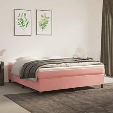 Letti e Materassi vidaXL Giroletto A Molle Rosa 180x200 cm In Velluto Letto Continentale