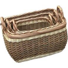 Brown Baskets RED HAMPER Hamper DH010/HOME of 3 Three Tone Wicker Log Basket
