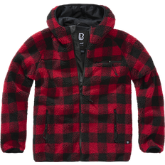 Brandit Teddy Fleece Worker Jacket - Red/Black